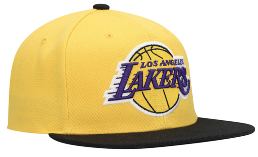 Men's Los Angeles Lakers Mitchell & Ness Gold/Black Hardwood Classics Core Snapback Hat - Pro Jersey Sports