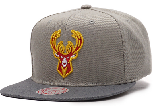 Men's Milwaukee Bucks Mitchell & Ness Cool Grey 3 Snapback Hat - Pro Jersey Sports