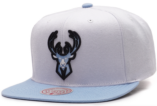 Men's Milwaukee Bucks Mitchell & Ness University Home 2 Tone Snapback Hat - Pro Jersey Sports