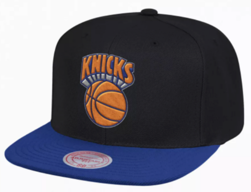 Men's New York Knicks Black/Royal NBA Core Basic HWC Mitchell & Ness Snapback Hat - Pro Jersey Sports