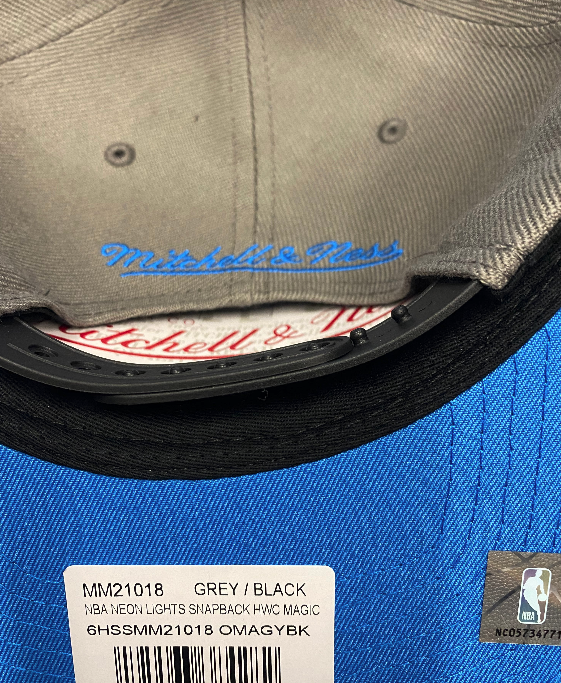 Men's Mitchell & Ness Brooklyn Nets NBA Neon Lights Gray/Black Snapback - Pro Jersey Sports