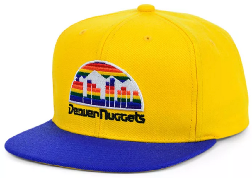 Men's Denver Nuggets NBA Core Basic Gold/Royal HWC Mitchell & Ness Snapback Hat - Pro Jersey Sports