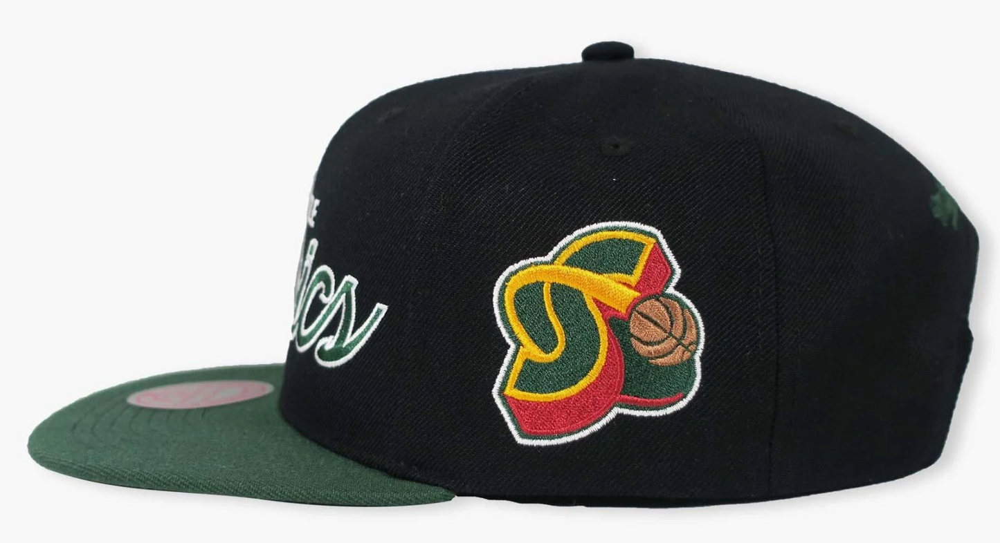Seattle SuperSonics HWC Team Script 2.0 Mitchell & Ness Snapback Hat - Pro Jersey Sports