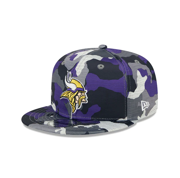 Men's Minnesota Vikings New Era Camo 2022 NFL Training Camp Official 9FIFTY Snapback Adjustable Hat - Pro Jersey Sports