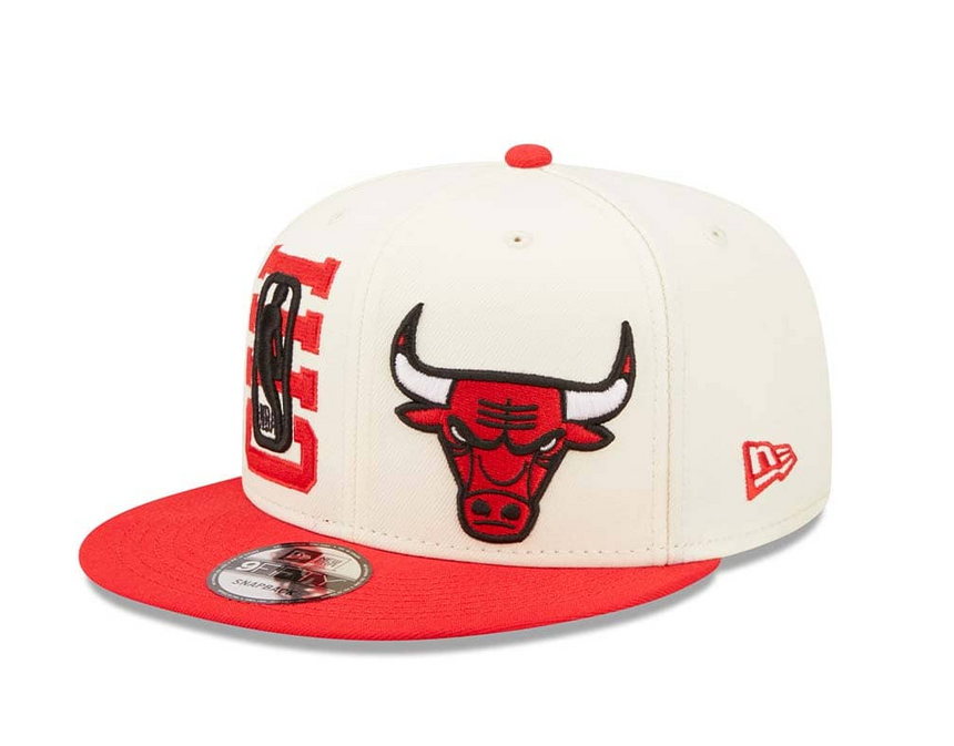 Chicago Bulls New Era 2022 NBA Draft 9FIFTY Snapback Adjustable Hat - Cream/Red - Pro Jersey Sports