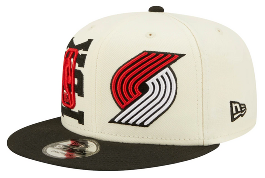 Portland Trail Blazers New Era 2022 NBA Draft 9FIFTY Snapback Adjustable Hat - Cream/Blue - Pro Jersey Sports