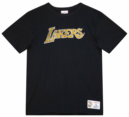 Men's Los Angeles Lakers NBA Legendary Slub Black Tee By Mitchell And Ness - Pro Jersey Sports