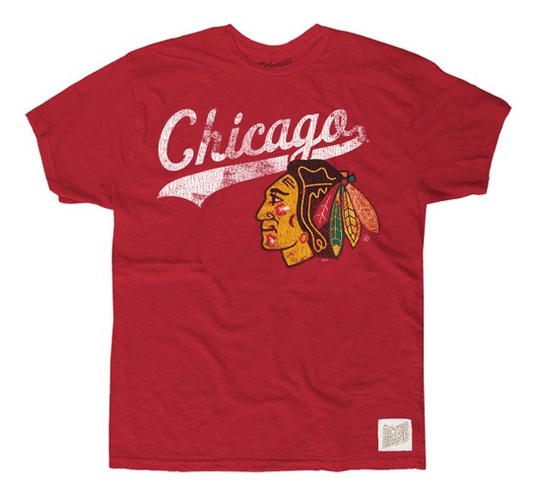 Chicago Blackhawks Script Tailswoop Tee by Retro Brand - Pro Jersey Sports - 1
