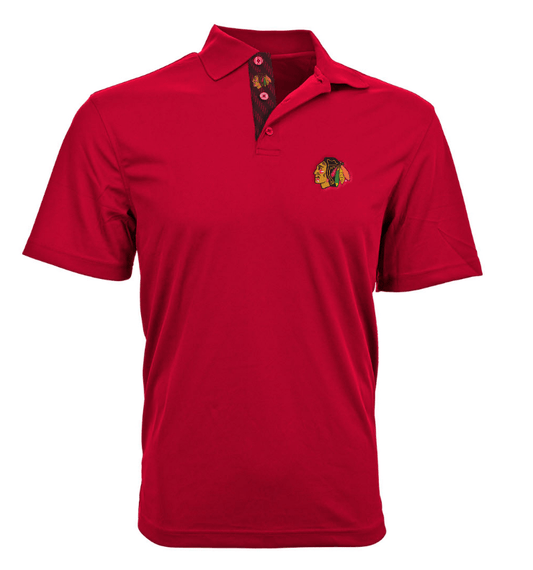 Mens Chicago Blackhawks Omaha Skate Lace Polo - Pro Jersey Sports