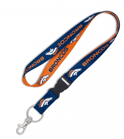 Denver Broncos Double Sided Lanyard With Detachable Buckle By Wincraft - Pro Jersey Sports