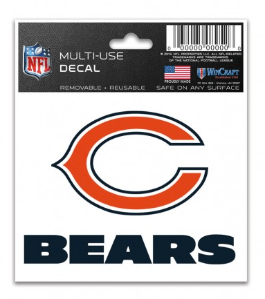 Chicago Bears 3X4 Multi Use Decal By Wincraft - Pro Jersey Sports