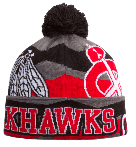 Chicago Blackhawks Youth 2014 Stadium Series Cuff Pom Knit-Grey - Pro Jersey Sports