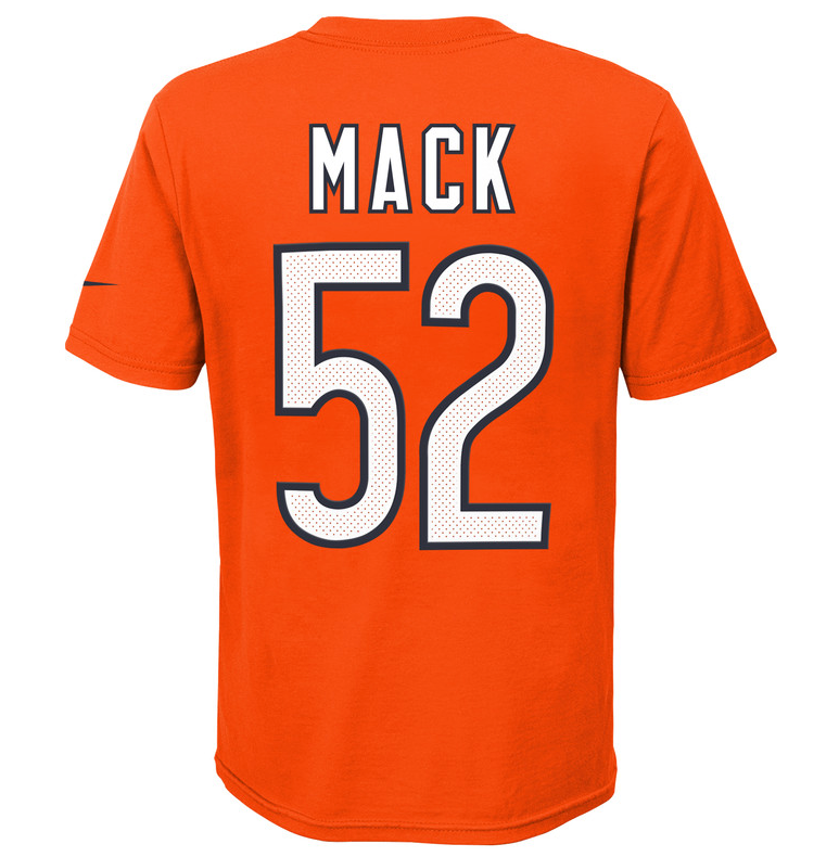 Youth Chicago Bears Khalil Mack Nike Orange Player Game Team Name & Number T-Shirt - Pro Jersey Sports