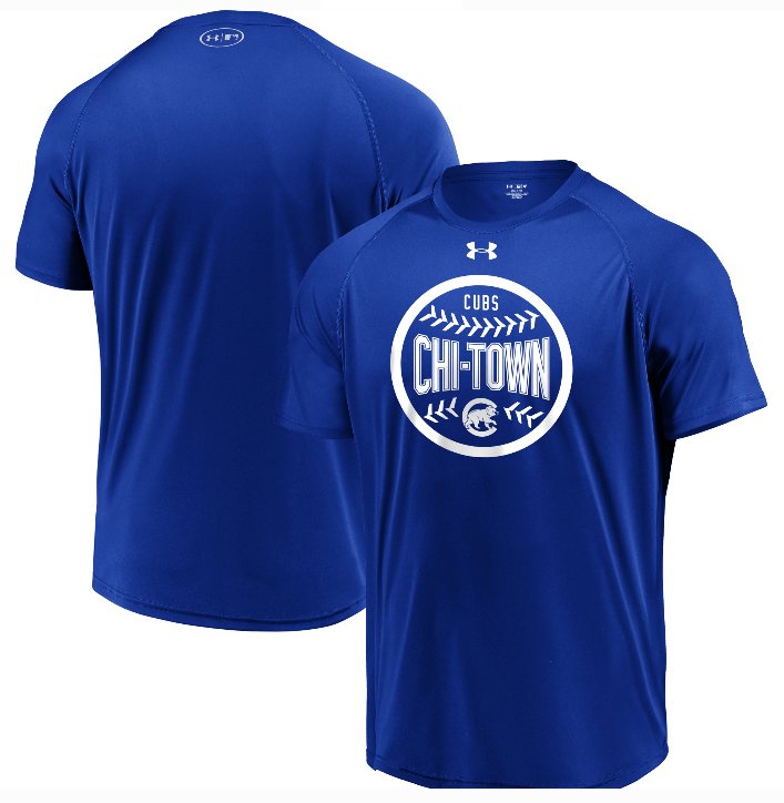 Mens Chicago Cubs Under Armour Chi-Town Ball Heat Gear Tee - Pro Jersey Sports