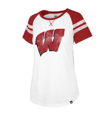 Wisconsin Badgers '47 NCAA Women's Fly Out Raglan T-Shirt - Pro Jersey Sports