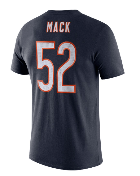 Men's Chicago Bears Khalil Mack 100th Anniversary Nike Navy Player Pride Name & Number Performance T-Shirt - Pro Jersey Sports