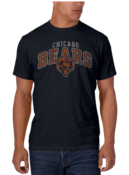 Chicago Bears Mens '47 Brand Foundation Fall Navy Basic Scrum Logo Tee - Pro Jersey Sports
