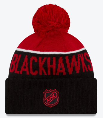 Chicago Blackhawks Junior Sports Pom Knit Hat By New Era - Pro Jersey Sports