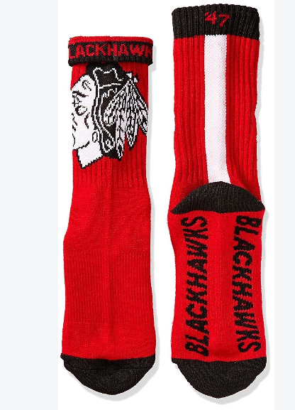 Chicago Blackhawks Men's Bolt Sport Casual Dress Crew Socks - Pro Jersey Sports
