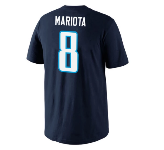 Youth Tennessee Titans Marcus Mariota Navy Nike Player Name & Number T-Shirt - Pro Jersey Sports