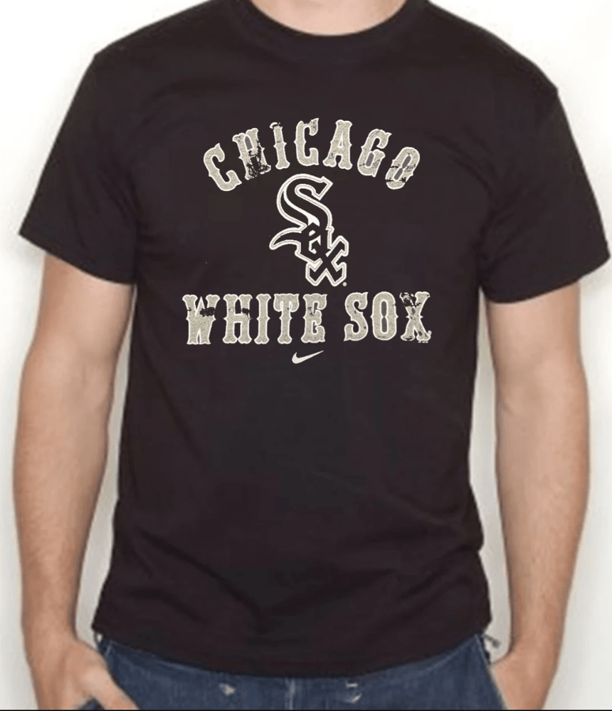 Mens Nike Chicago White Sox Black Slide Piece Tee - Pro Jersey Sports