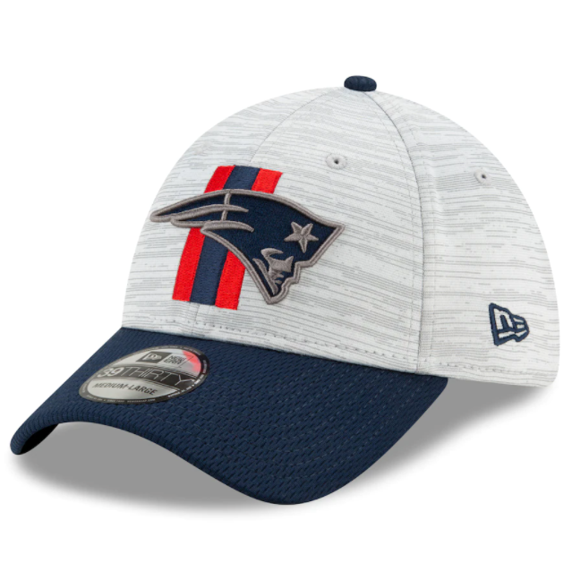 New England Patriots 2021 Training Camp On Field Gray/Navy New Era 39THIRTY Flex Fit Hat - Pro Jersey Sports