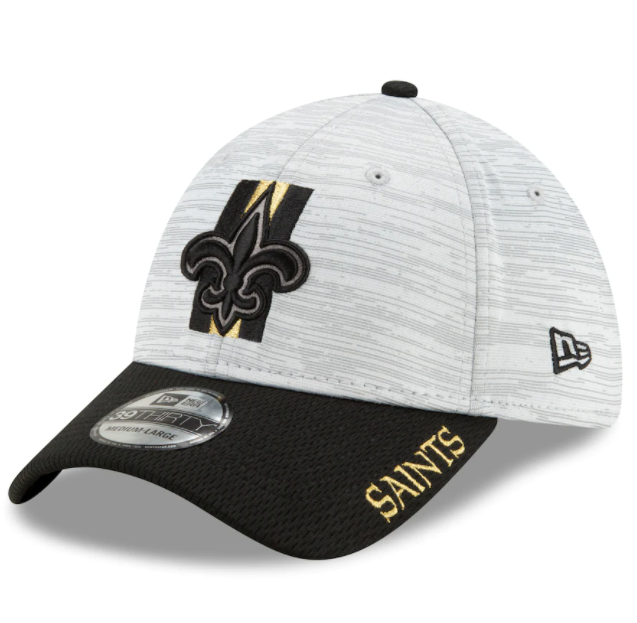 New Orleans Saints 2021 Training Camp On Field Gray/Black New Era 39THIRTY Flex Fit Hat - Pro Jersey Sports