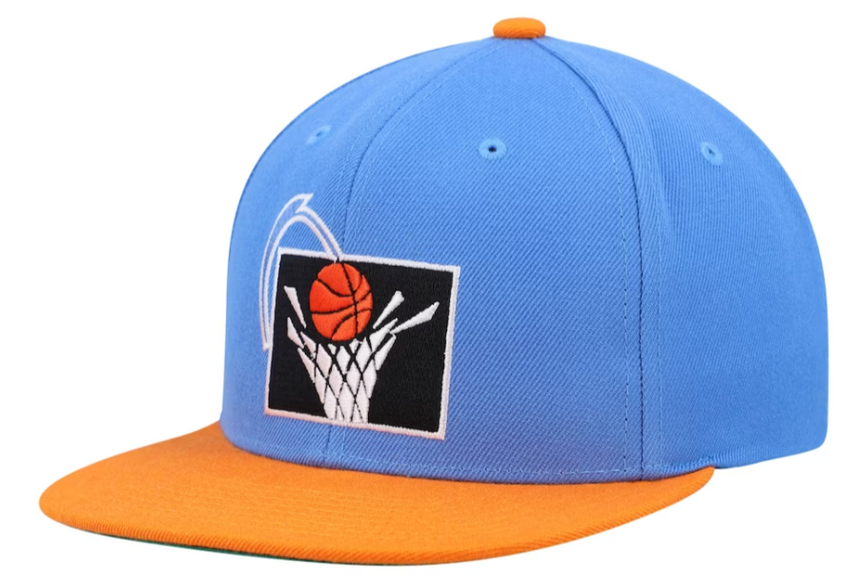 Mens Cleveland Cavaliers 2-Tone Blue/Orange 2.0 HWC Mitchell & Ness Snapback Hat - Pro Jersey Sports