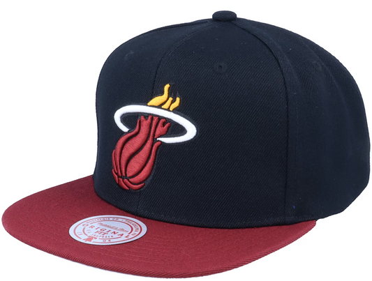 Men's Miami Heat Mitchell & Ness 2-Tone 2.0 Snapback Hat-Black/Maroon - Pro Jersey Sports