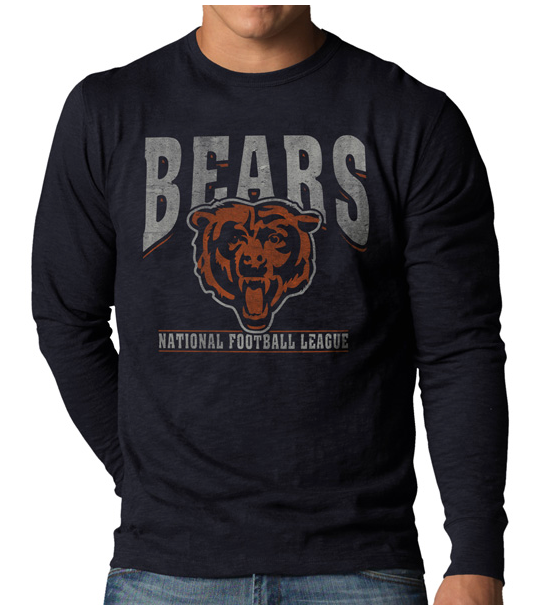 Men's Chicago Bears NFL Script Fall Navy Scrum Long Sleeve Tee - Pro Jersey Sports