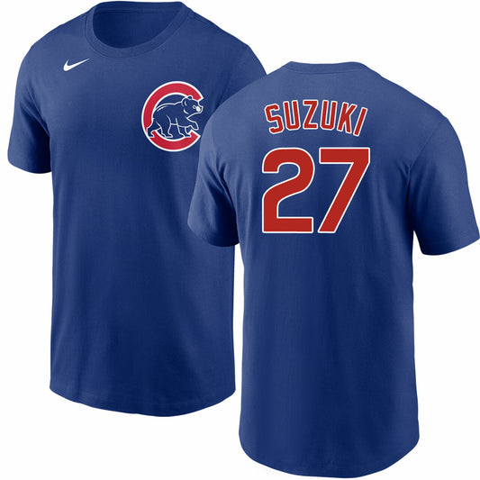 Men's Chicago Cubs Seiya Suzuki Nike Royal Blue Name & Number T-Shirt - Pro Jersey Sports