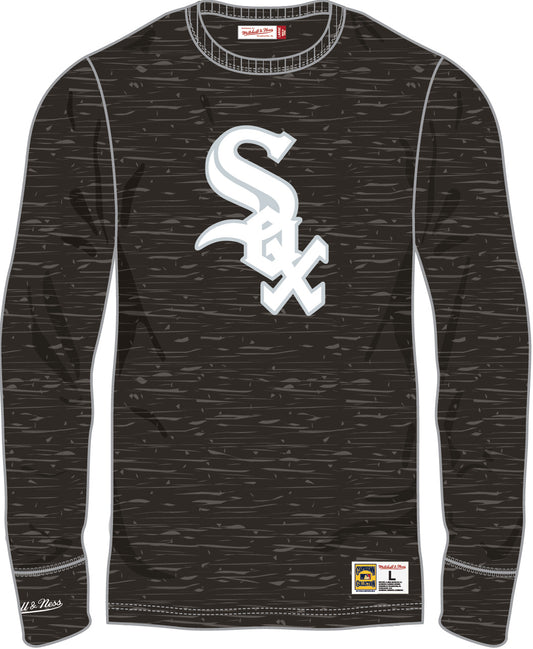 Men's Chicago White Sox Cooperstown Collection Black Legendary Slub Long Sleeve Tee