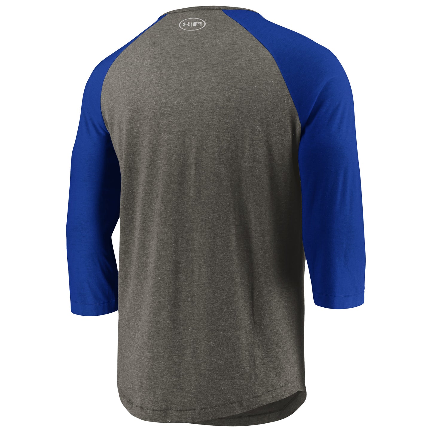 Men's Chicago Cubs Under Armour Heathered Gray/Blue Tri-Blend Property Of 3/4-Sleeve Performance T-Shirt - Pro Jersey Sports