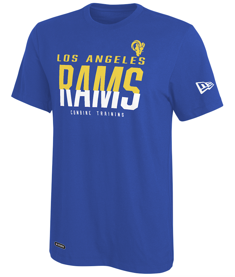 Men's Los Angeles Rams New Era Combine Authentic Split Line Short T-Shirt - Pro Jersey Sports