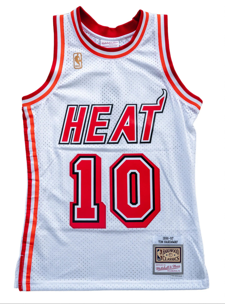 Miami Heat Tim Hardaway Mitchell & Ness NBA Mens Hardwood Classics White Swingman Jersey - Pro Jersey Sports