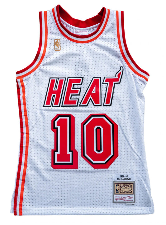 Miami Heat Tim Hardaway Mitchell & Ness NBA Mens Hardwood Classics White Swingman Jersey - Pro Jersey Sports