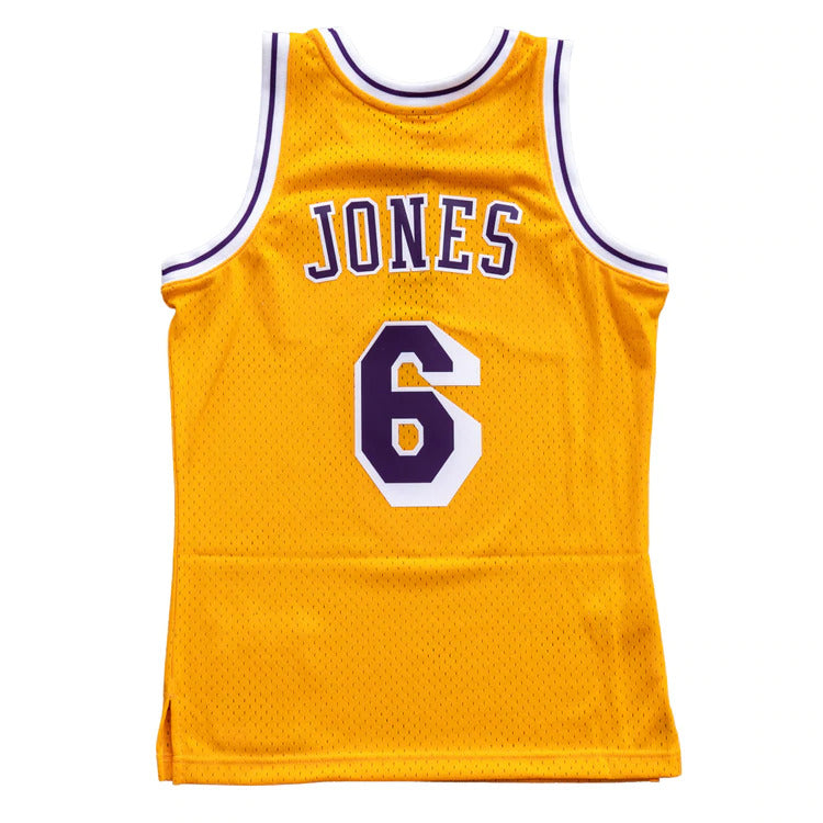 Men's Eddie Jones Los Angeles Lakers #6 Mitchell & Ness 1996-97 Hardwood Classics Swingman Player Jersey - Gold - Pro Jersey Sports