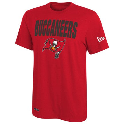 Men's New Era Red Tampa Bay Buccaneers Combine 50 Yard Line Short Sleeve T-Shirt - Pro Jersey Sports