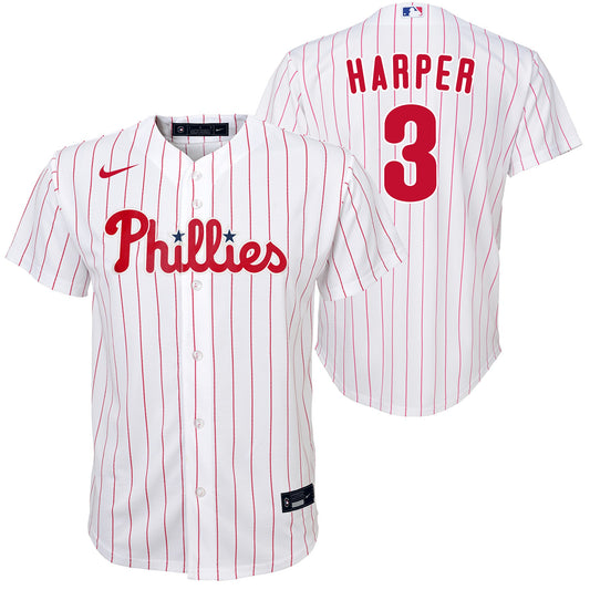 Bryce Harper Philadelphia Phillies Youth NIKE Home Screen Print Replica Jersey - Pro Jersey Sports