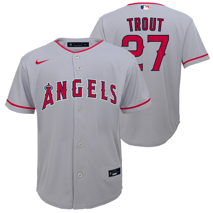 Youth Los Angeles Angels Mike Trout Nike Gray Road Replica Player Jersey - Pro Jersey Sports