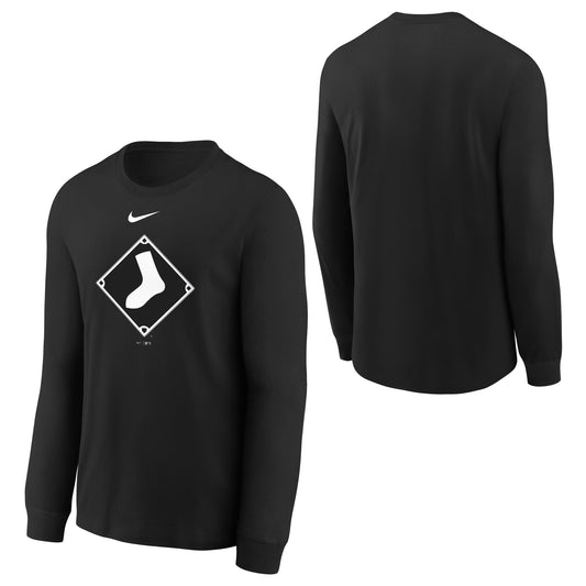 Youth Chicago White Sox Nike Black Alternate Logo Long Sleeve T-Shirt
