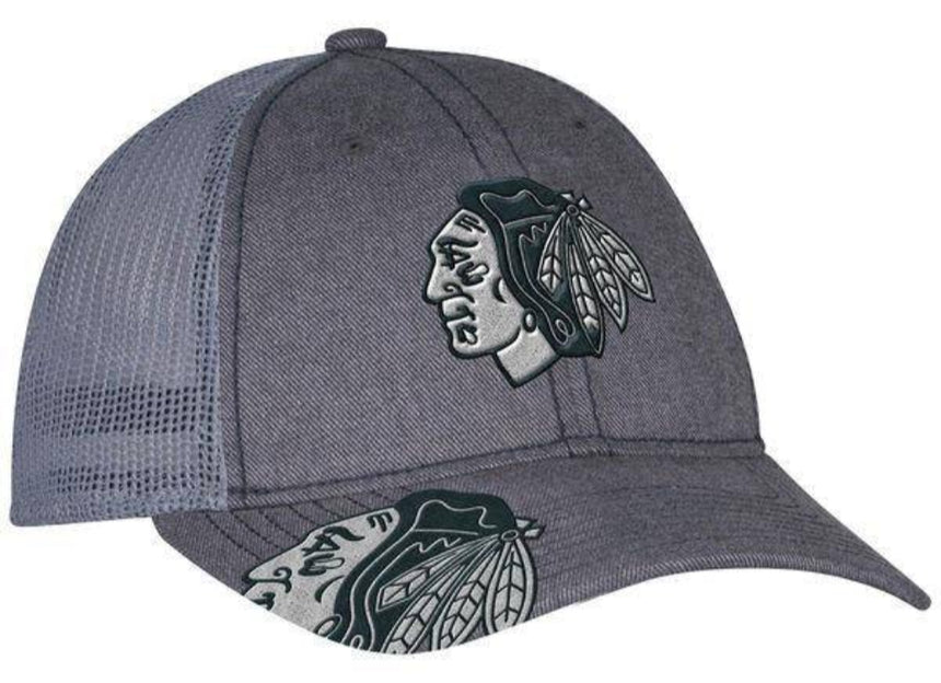 Mens Chicago Blackhawks adidas Gray Travel & Training Slouch Adjustable Hat - Pro Jersey Sports