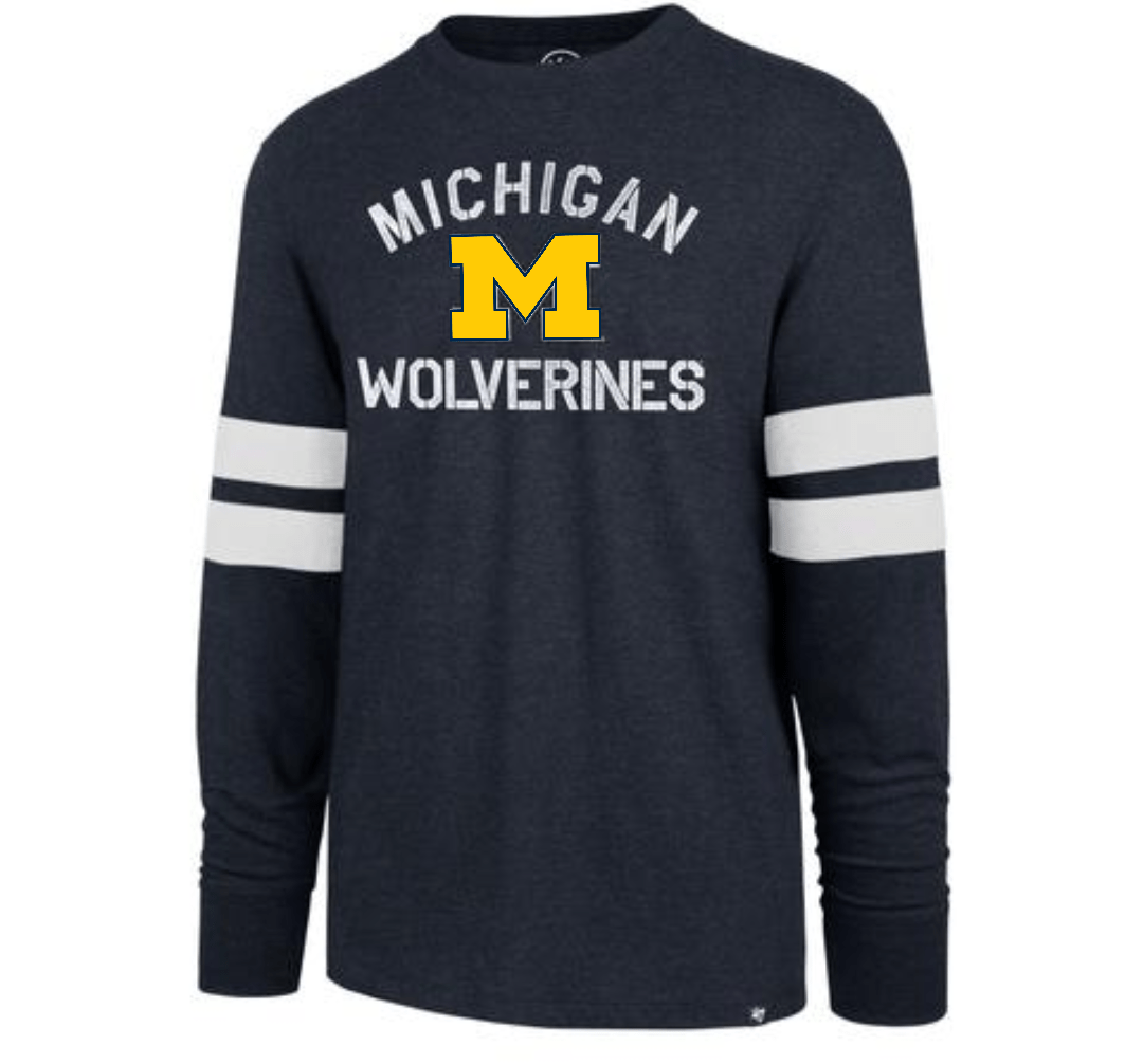 Men's Michigan Wolverines Club Scramble Long Sleeve Tee By ’47 Brand - Pro Jersey Sports