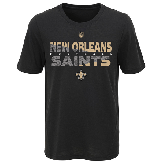 New Orleans Saints Youth NFL Flux Dual Blend Short Sleeve T-Shirt - Pro Jersey Sports