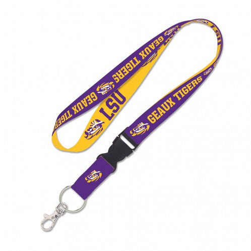 LSU Tigers Double Sided Lanyard With Detachable Buckle By Wincraft - Pro Jersey Sports
