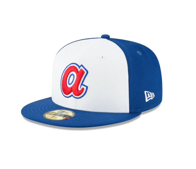 Men's Atlanta Braves Cooperstown Collection White/Royal 59Fifty Fitted Hat - Pro Jersey Sports