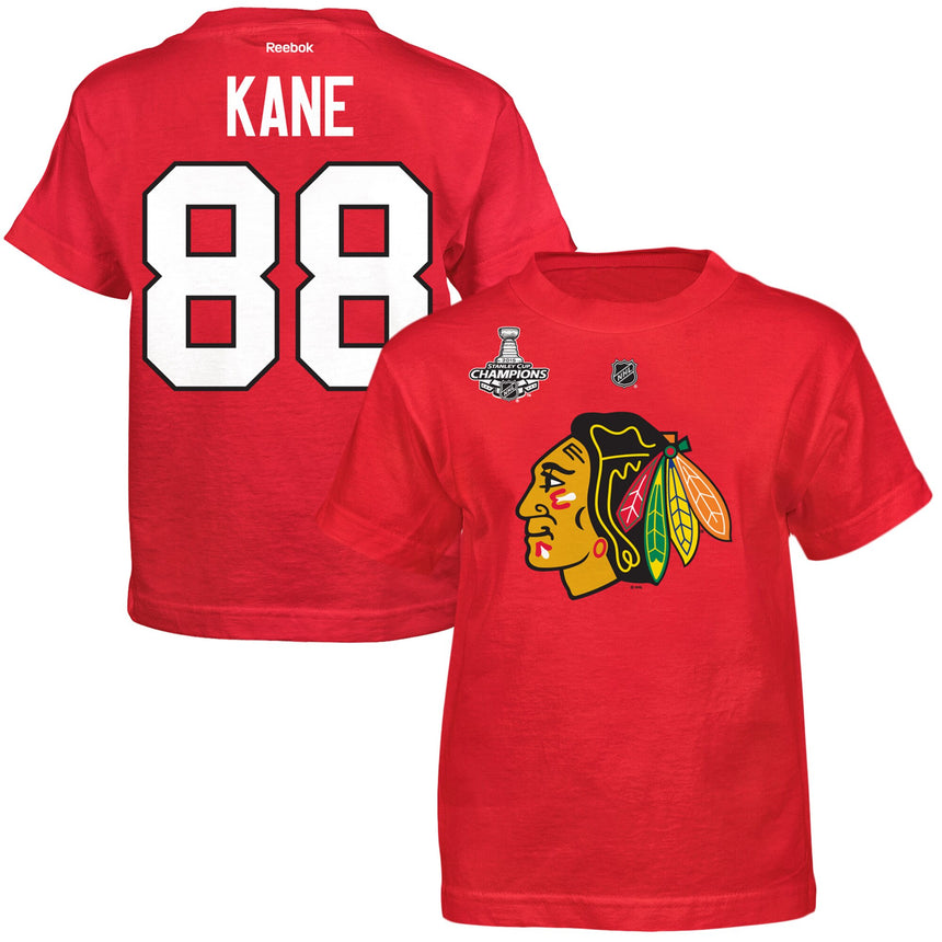 Men's Chicago Blackhawks Patrick Kane 2015 Stanley Cup Champions Name & Number T-Shirt - Pro Jersey Sports