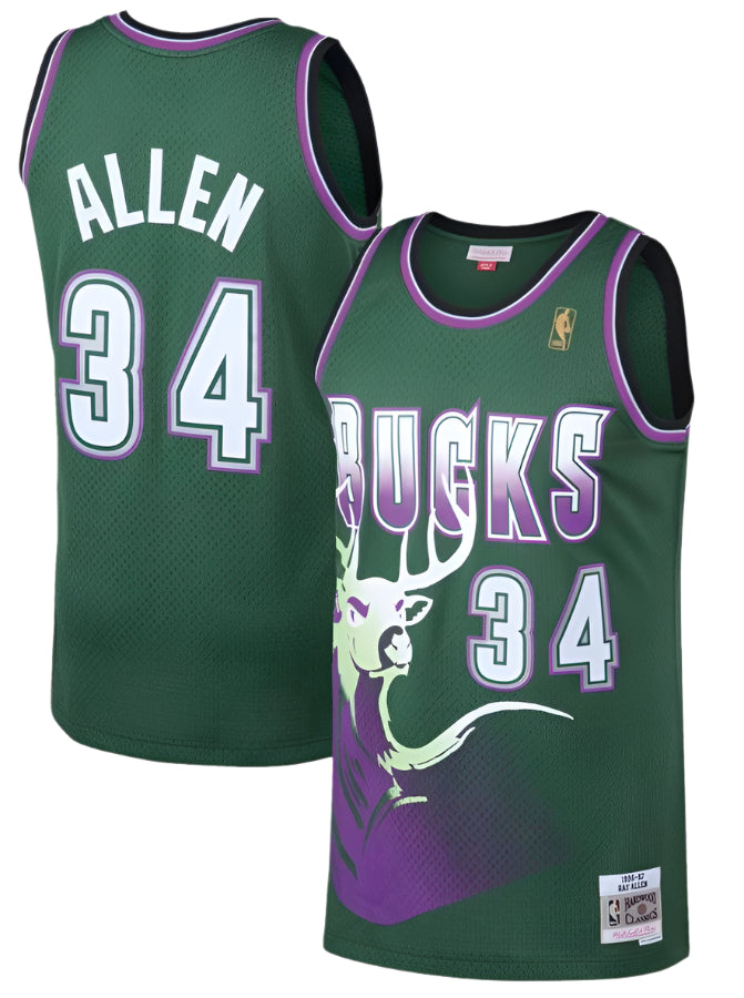 Youth Milwaukee Bucks Ray Allen Mitchell & Ness Kelly Green 1996-97 Hardwood Classics Swingman Jersey - Pro Jersey Sports