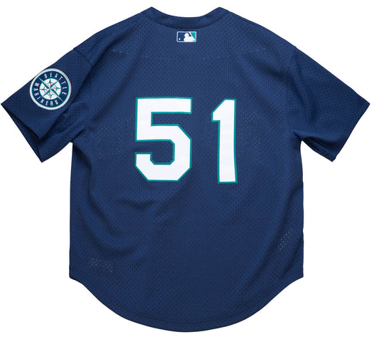 Men's Seattle Mariners Ichiro Suzuki 2002 Mitchell & Ness Navy Cooperstown Collection Mesh Batting Practice Jersey - Pro Jersey Sports