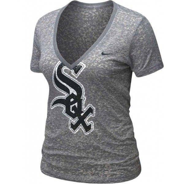 Chicago White Sox Women's Nike Gray MLB Burnout T-Shirt - Pro Jersey Sports